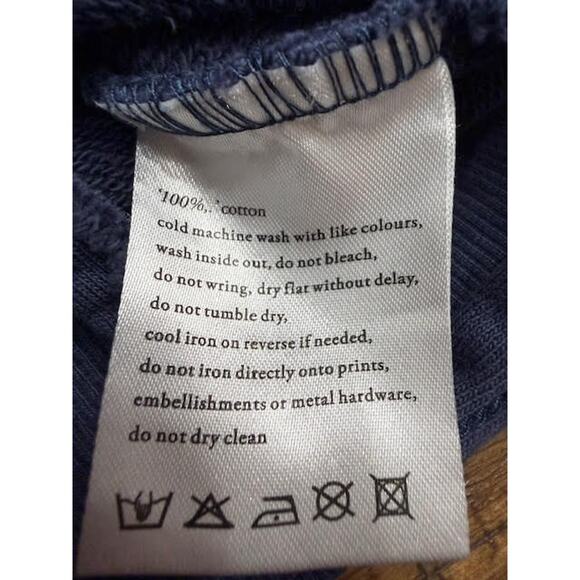 Ksubi Blue Pullover Hoodie Cross Print Streetwear Sweatshirt L NWT Flawed - Picture 8 of 10